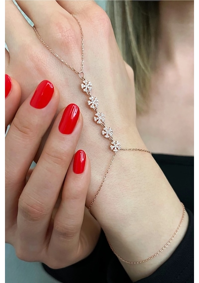 925 Ayar Gümüş Rose Sıra Kar Taneleri Şahmeran - 45100302 Rose Gold