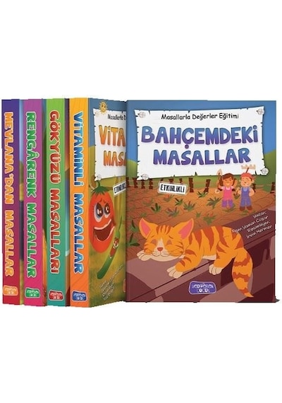 Masallarla Değerler Eğitimi Seti-5 Kitap Takım - Bilgenur Çorlu - Yediveren Yayınları