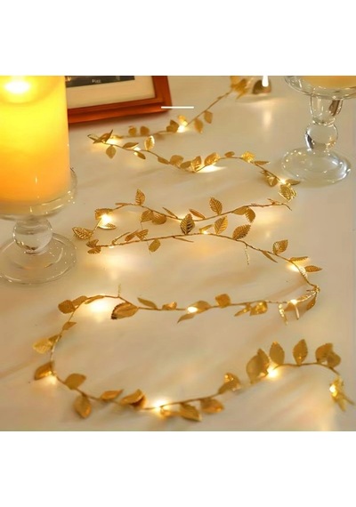 3 Metre Yaldızlı Gold Led Işık - Dekoratif Ortam Ve Yılbaşı Aydınlatması Bx40 Renkli