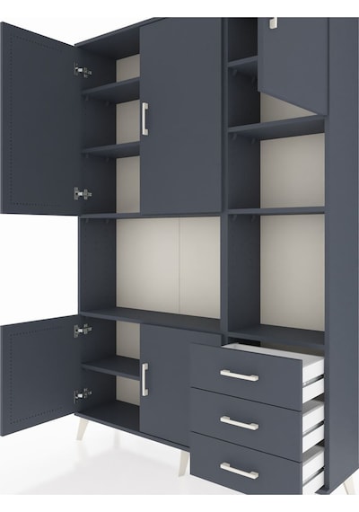 Arges Dolap 9 Raflı 3 Çekmeceli 5 Kapaklı 132x30x195 Antrasit-antrasit/antrasit Antrasıt/antrasıt Arges Dolap 9 Raflı 3 Çekmeceli 5 Kapaklı 132x30x195 Antrasit-antrasit/antrasit Antrasıt/antrasıt
