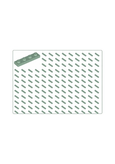 Yedek Parçalar: Plate 1x4: 100 Adet 1x4 Plate Parts Plaka Parçası Kum Yeşili - Sand Green Plate 3710