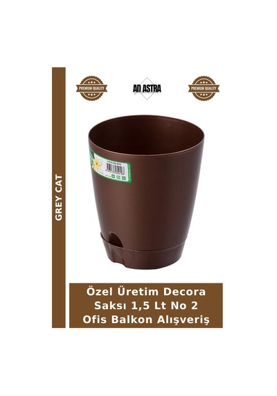 Özel Üretim Decora Saksı 1,5 Lt No 2 Ofis Balkon Alışveriş
