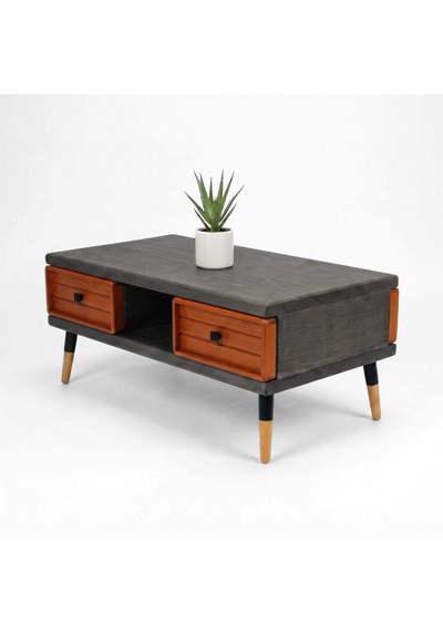 Mobenta Stria Brew: Modern Doğal Masif Orta Sehpa, 4 Çekmeceli - 110x60 An-bk Antrasit-bakır Mobenta Stria Brew: Modern Doğal Masif Orta Sehpa, 4 Çekmeceli - 110x60 An-bk Antrasit-bakır
