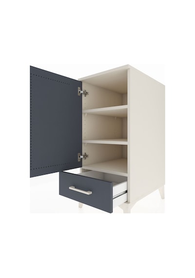 Kronos Komodin 3 Raflı Tek Çekmeceli Tek Kapaklı 44x59x96 Aytaşı-antrasit Aytası
