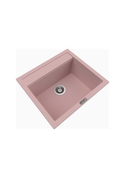 Polex Cristalüx Granit Evye P-08 Pembe Tezgah Altı Ve Tezgah Üstü Kare Mutfak Evyesi 55.5x50 CM