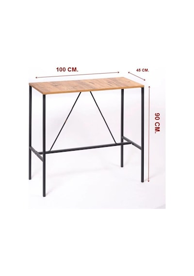 Retodesing Bar Masası 100/45 Yemek Masası Siyah