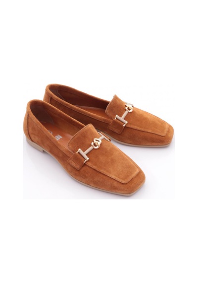 Dgn 3652 Kadin Tokali Loafer Ayakkabi Taba Süet
