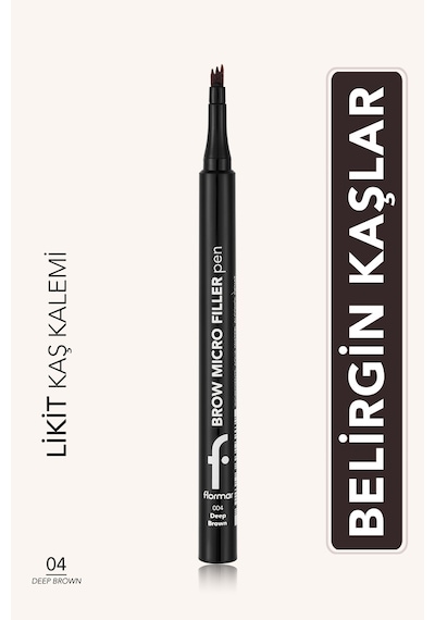 Brow Micro Filler Tarayıcı Keçe Uçlu Kaş Kalemi 8682536093040 004 Deep Brown