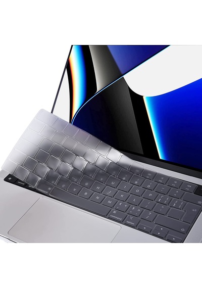 Apple Uyumlu MacBook Pro 14.2' 2021 A2442 M1 Silikon Klavye Koruyucu Türkçe