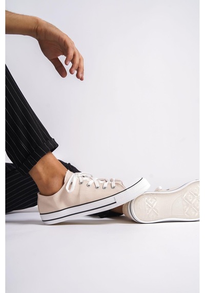 Mubiano Mbcvs200bj Düz Taban Bağcıklı Erkek Bej Bez Spor Ayakkabı & Sneaker Bej