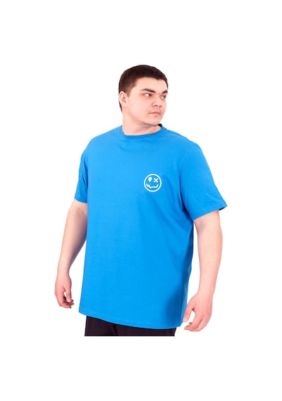 Mode Xl Büyük Beden Erkek T-shirt Bisiklet Yaka Great U25024 Saks Saks Mavi