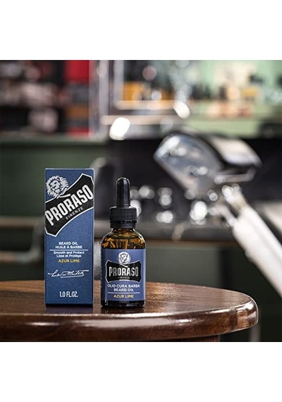 Beard Oil / Sakal Bakım Yağı Azure Lime, 30 Ml Macadamia Ve Avokado Yağları, Kaşıntıyı Yatıştırır, Odunsu Kireç Ve Nane Kokusu Dermatolojik Olarak Test Edildi