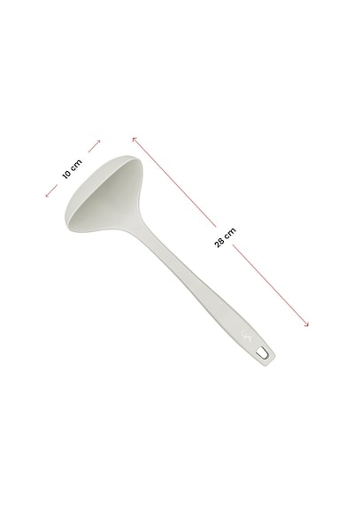 Lurch - Platin Silikon Çorba Kepçesi 28 Cm Açık Gri - Yanmaz, Yapışmaz, Bükülmez, Çizmez, Tat Ve Koku Bırakmaz - 240012