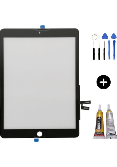 Apple Uyumlu iPad 9.nesil A2602-a2603-a2604-a2605 Hk Dokunmatik Siyah + Montaj Seti