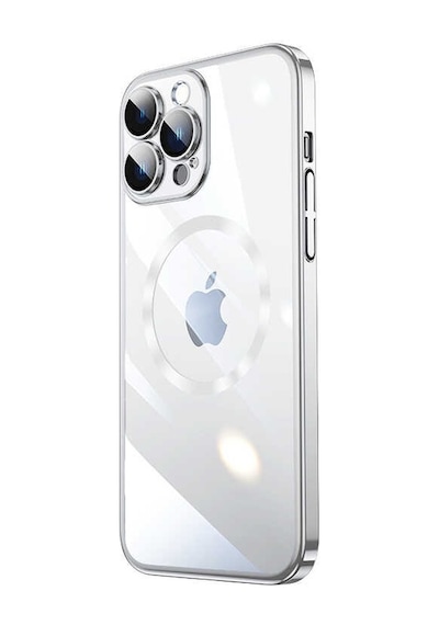 Zeyline Apple Uyumlu iPhone 13 Pro Max Wireless Şarj Özellikli Sert Pc Zore Riksos Magsafe Kapak-gümüş