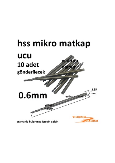 Mikro Hss Metal 0.6mm Matkap Ucu Kalın Sap Kıl 10 Lu Paket Altı N