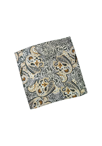 Mim Eşarp Emilya Fres Krep Leopar Desenli Eşarp 90x90 Cm Siyah - Krem