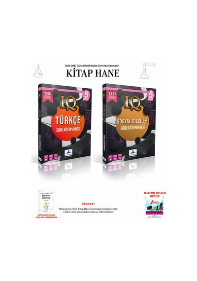Paraf 5. Sınıf Sosyal, Türkçe Iq Soru Bankası 2 Kitap Seti
