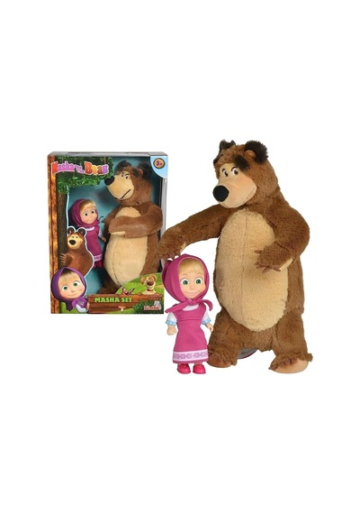 Masha And The Bear Masha Doll 12cm And Bear 25cm