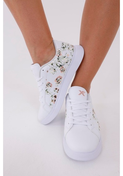 3d Dijital Baskı Kadın Alex Mcqueen Beyaz - Çiçek Desenli Sneaker Beyaz-çiçek