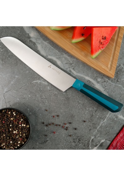 Aryıldız Plurex Santoku Bıçağı 21 Cm Mavi