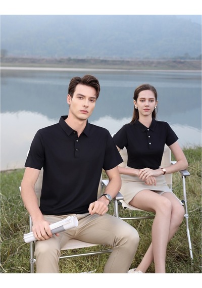 New Performance Premium Polo T-shirt 67.1% Nylon 22.0% Pamuk 10.9% Spandex Siyah
