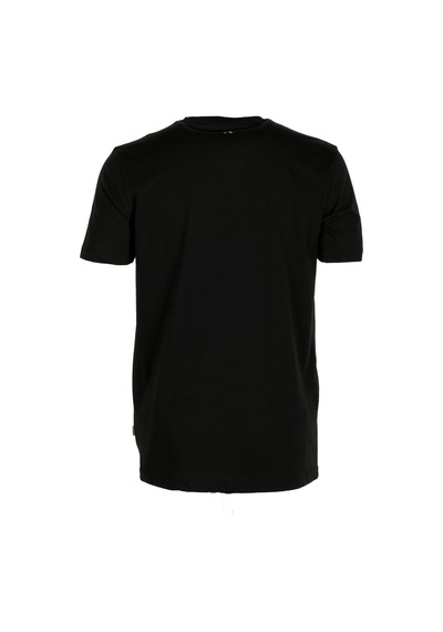 Erkek Siyah Slim Fit Bisiklet Yaka Baskılı %100 Pamuk T-shirt Jeans 1104-siyah Siyah