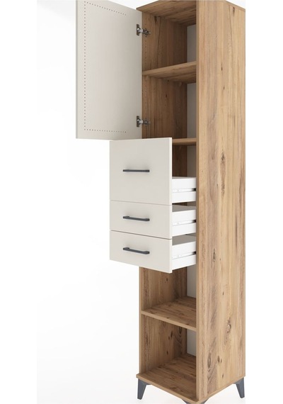 Hyperion Dolap 3 Raflı 3 Çekmeceli Tek Kapaklı 44x44x221 Çam-aytaşı Atlas Çam