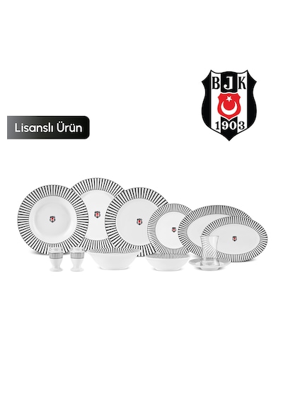Karaca x Beşiktaş Lisanslı Forever Bone 60 Parça 8 Kişilik Yemek Takımı Platin