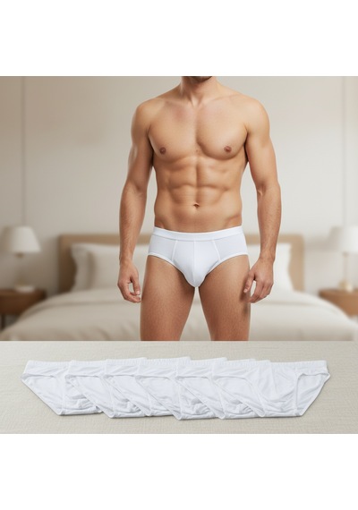 Bonbon Erkek 6'lı Paket Beyaz Renk Slip Bb2784