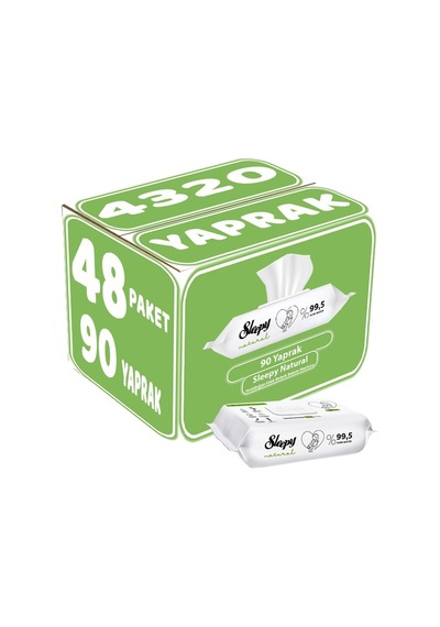 Sleepy Natural Yenidoğan Islak Havlu Mendil 90 Yaprak 48'li