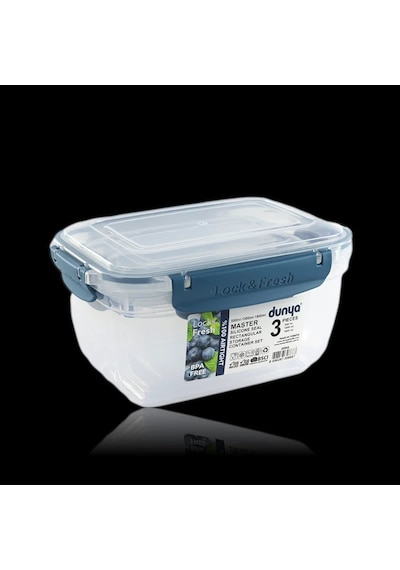 3 Lü Saklama Kabı Seti 550 - 1000 - 1800 Ml Model 30866