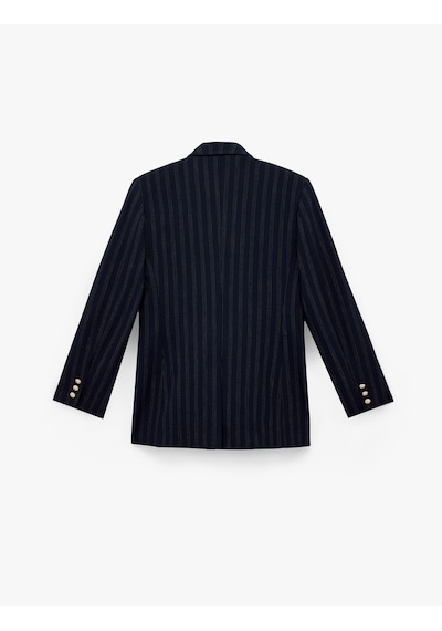 Koton Uzun Kollu Cepli Düğmeli Kruvaze Çizgili Blazer Ceket Lacivert Çizgili 6sak50027ew 7s2 Koton Uzun Kollu Cepli Düğmeli Kruvaze Çizgili Blazer Ceket Lacivert Çizgili 6sak50027ew 7s2
