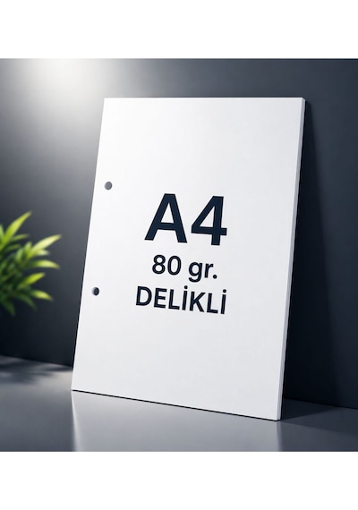 A4 Delikli Fotokopi Kağıdı 80 Gr 100 Yaprak Yazıcı Uyumlu, Net Baskı, Ofis & Okul Kullanımı