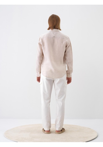 Xint Naturel %100 Keten Regular Fit Gömlek 700963 Beyaz