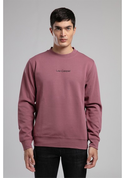 Lee Cooper Dorres Erkek O Yaka Sweatshirt Gül Kurusu-21006 Gül Kurusu