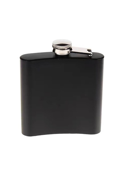 Siyah 6 Oz Çelik Cep Matarası Evimdeyokyok
