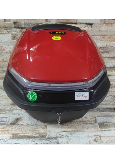 Motosiklet Arka Çanta 33lt Işıklı Stop Sağ Sol Sinyal Kırmızı Kırmızı