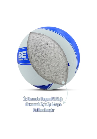 Voleybol Topu Pompalı Dahil Set Kauçuk Beta Dikişsiz Yekpare Üretim Beyaz-mavi