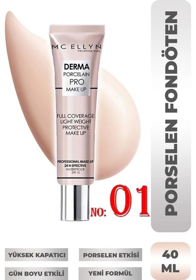 Mc Ellyn Pro Make Up Waterproof Derma Porselen Kapatıcı SPF15 01