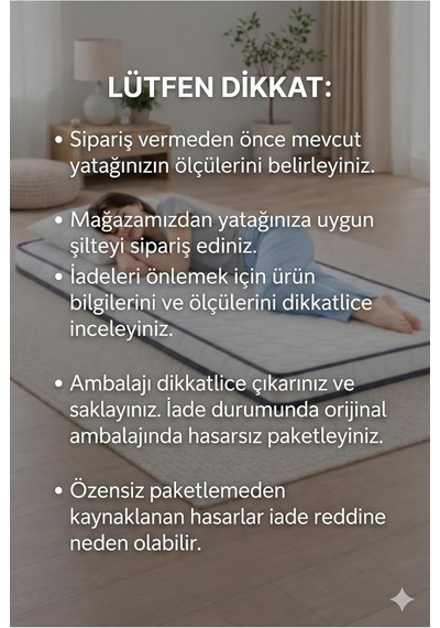 Artex Nano 5cm Sünger Şilte 180x200 Ped Yatak Şiltesi Pedi Topper Katlanabilir Katlanır Genel