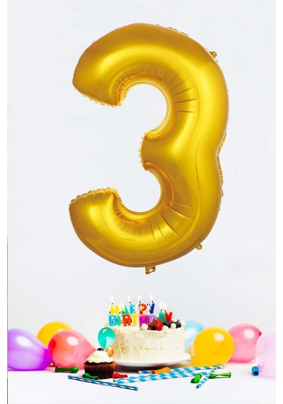 Gold Rakam Folyo Balon Gold Sayı Balonlar 16 Inç 40 Cm 3