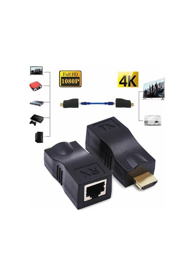 30 Metre Hdmi Extender Uzatma - Cat5 Cat6 Üzerinden Uzatma - 4K