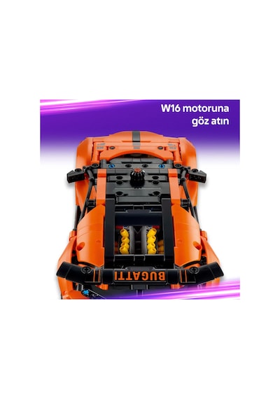 LEGO®  Technic™ Bugatti Chiron Pur Sport Hiper Araba 42222 – 9 Yaş ve Üzeri Çocuklar için Yaratıcı Oyuncak Yapım Seti (771 Parça)