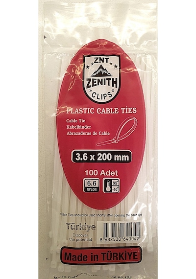Zenıth Kablo Kelepçesi 3,6x200 1 Paket 100 Adet