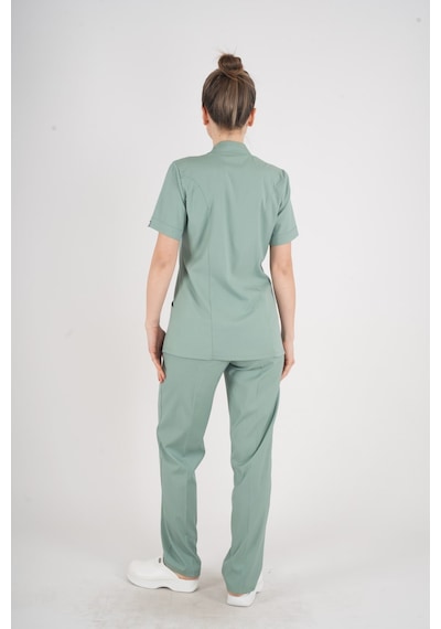 Aylu Model Soft Likra Çağla Yeşili Doktor Hemşire Hastane Scrubs Üniforma Takımı Çağla Yeşili