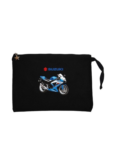Suzuki GSX R600 Siyah Clutch Astarlı Cüzdan / El Çantası Siyah