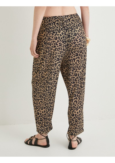 Koton Leopar Desenli Pantolon Cepli Beli Bağlamalı Siyah Desenli 4sak40120ek Siyah Desenli Koton Leopar Desenli Pantolon Cepli Beli Bağlamalı Siyah Desenli 4sak40120ek Siyah Desenli