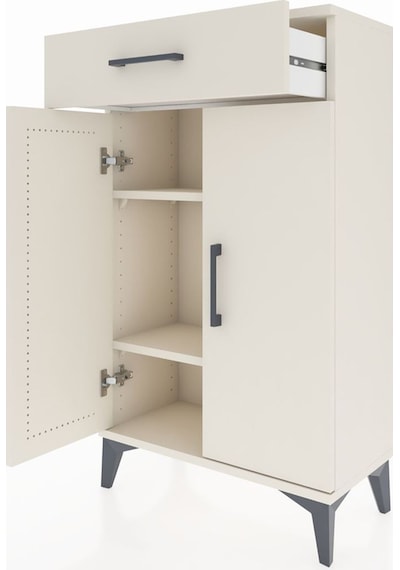 Arges Komodin 2 Raflı Tek Çekmeceli 2 Kapaklı 60x30x106 Aytaş... Aytaşı