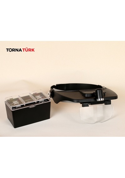 Kuyumculuk Işıklı Büyüteçli Gözlük Takımı Metalik